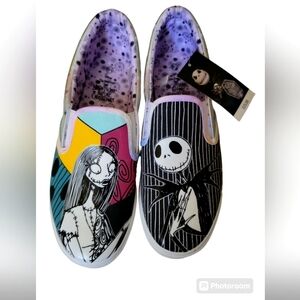 Womens Disney Nightmare Before Christmas Low Top Slip-On Sneakers